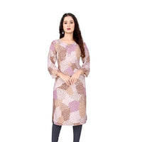 Isolated front view of brown kurti with tribal motifs