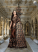 Coffee brown saree in golden hour, gold butterflies glowing like spilled sunlight
