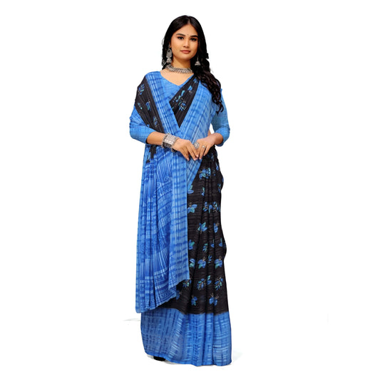Black-light blue georgette ombre flat lay - cosmic elegance
