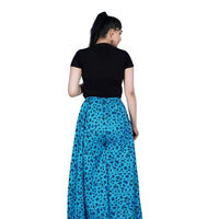  Studio rear view of printed cotton palazzo