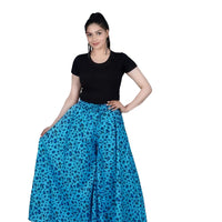 Studio front shot of light blue palazzo pants