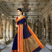 Candid moment of saree in motion, border swaying like fire through twilight