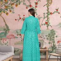 Rear angle showing embroidery like cloud trails
