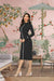  Front view of the Noir Nova black full sleeve dress