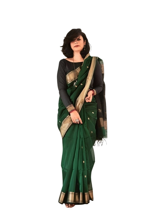 Studio shot with direct front view of the saree