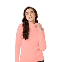 Studio image front view of peach full sleeve t-shirt