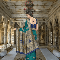 Model mid-spin: colors blending like peacock feathers in motion