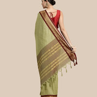 Studio back angle showing pleats and elegant pallu