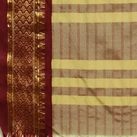 Studio close-up of pallu threads and color texture