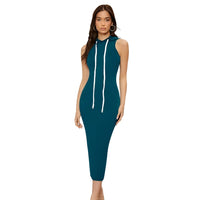 Full front view of morpich sleeveless dress – studio clarity
