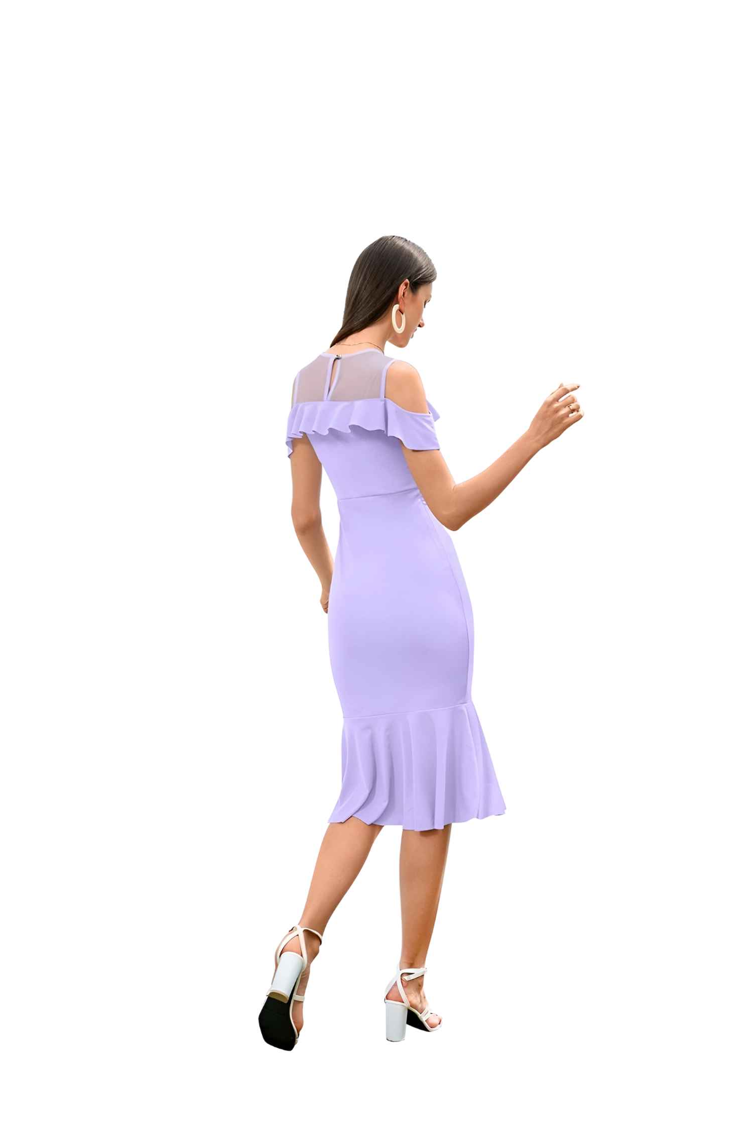 Back view on white, highlighting the minimalist design