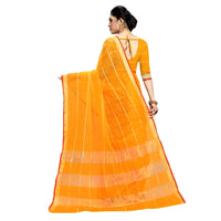 Neatly spread Kota Doria saree with visible check pattern and fine border detail