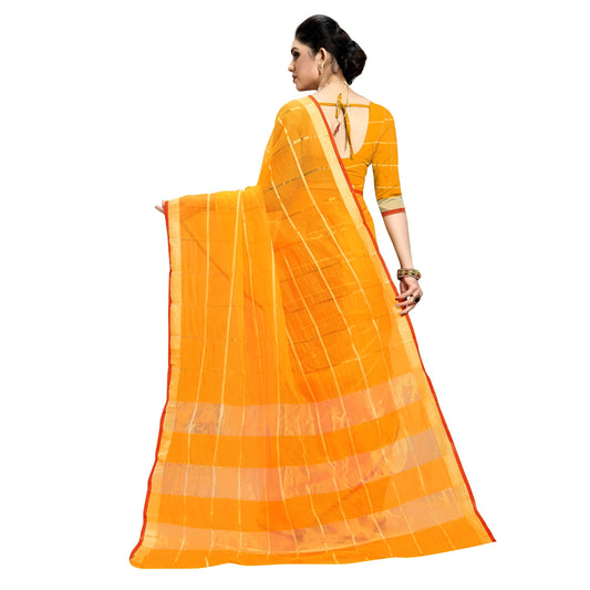 Neatly spread Kota Doria saree with visible check pattern and fine border detail