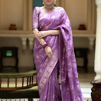 Studio front image showing silk texture and blouse combo