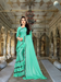 Rama Ivory plain Lycra saree with matching blouse - versatile basic