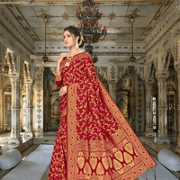 Model twirling: brighter maroon silk catching light like stained glass