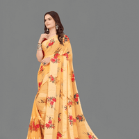 Beige pattu saree after 8 hours – still pristine