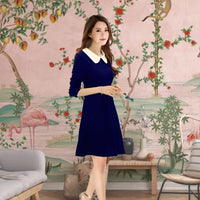 White collar closeup against deep navy