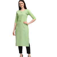Studio front image of pista green straight kurti