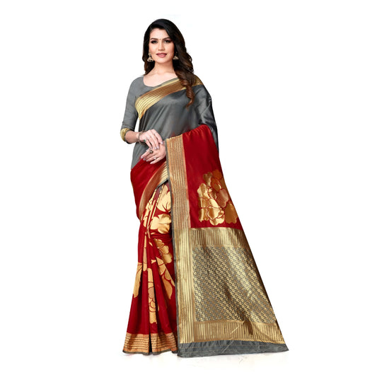 Handwoven silk cascading like liquid metal