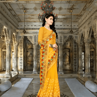 Back view with border flowing like ancient golden scrollwork