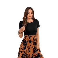 side view of printed dress with no background