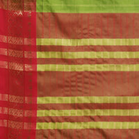 Studio close-up of border detailing on soft cotton silk