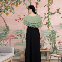 Back view of CELESTINA dual-tone evening gown
