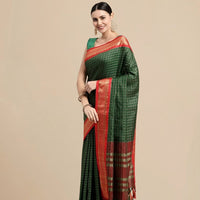  Left studio profile showing pleats and cotton silk finish