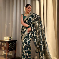 Model in Varnika Viridian posing confidently in palace interior