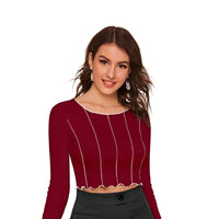 Left view shows sleeve cut and waistline edge precision