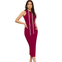 Front view of maroon dress – clean white background