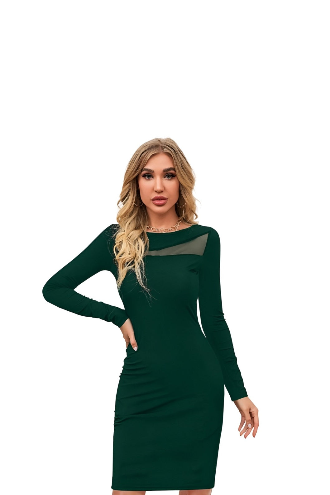 Verdant Verse dress front shot – seamless white background clarity