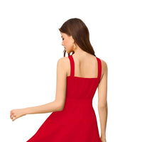 Studio back shot without background showing the halter styling