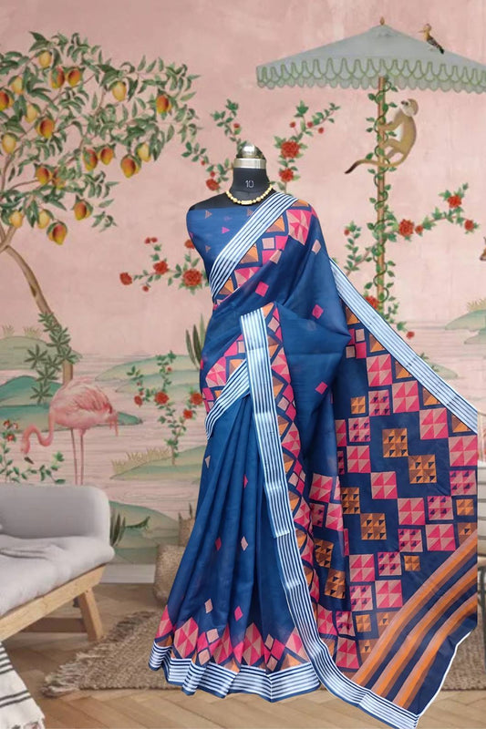 Front view revealing majestic blue print in motion