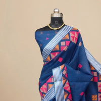 Studio front shot showing full saree design with blouse pairing