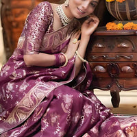 Studio close-up of pallu embroidery and silk finish